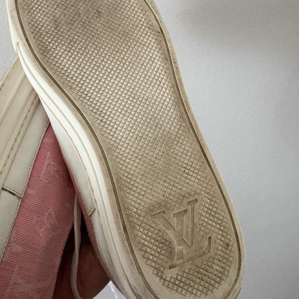 Louis Vuitton Pink and White Lace-Up Sneakers - Picture 3 of 3